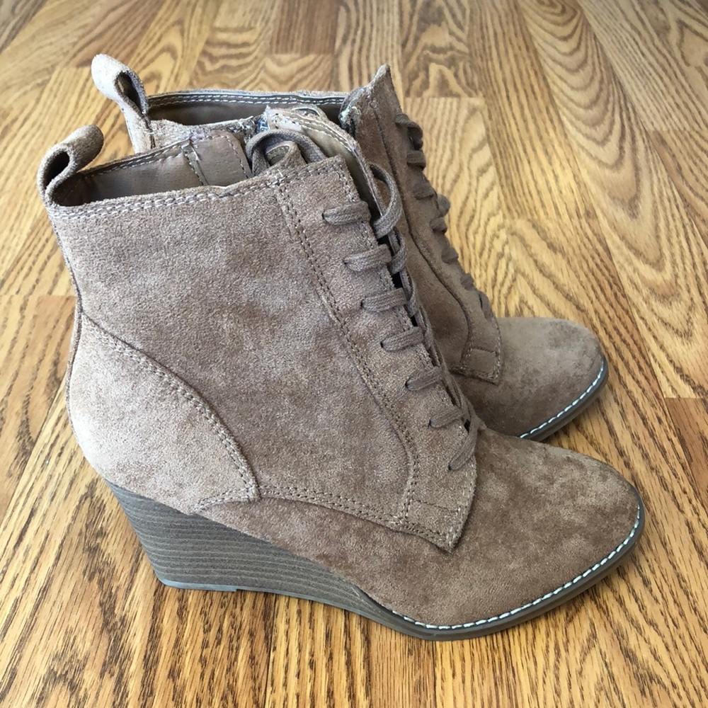 Brown Wedge Boots NEVER BEEN WORN!